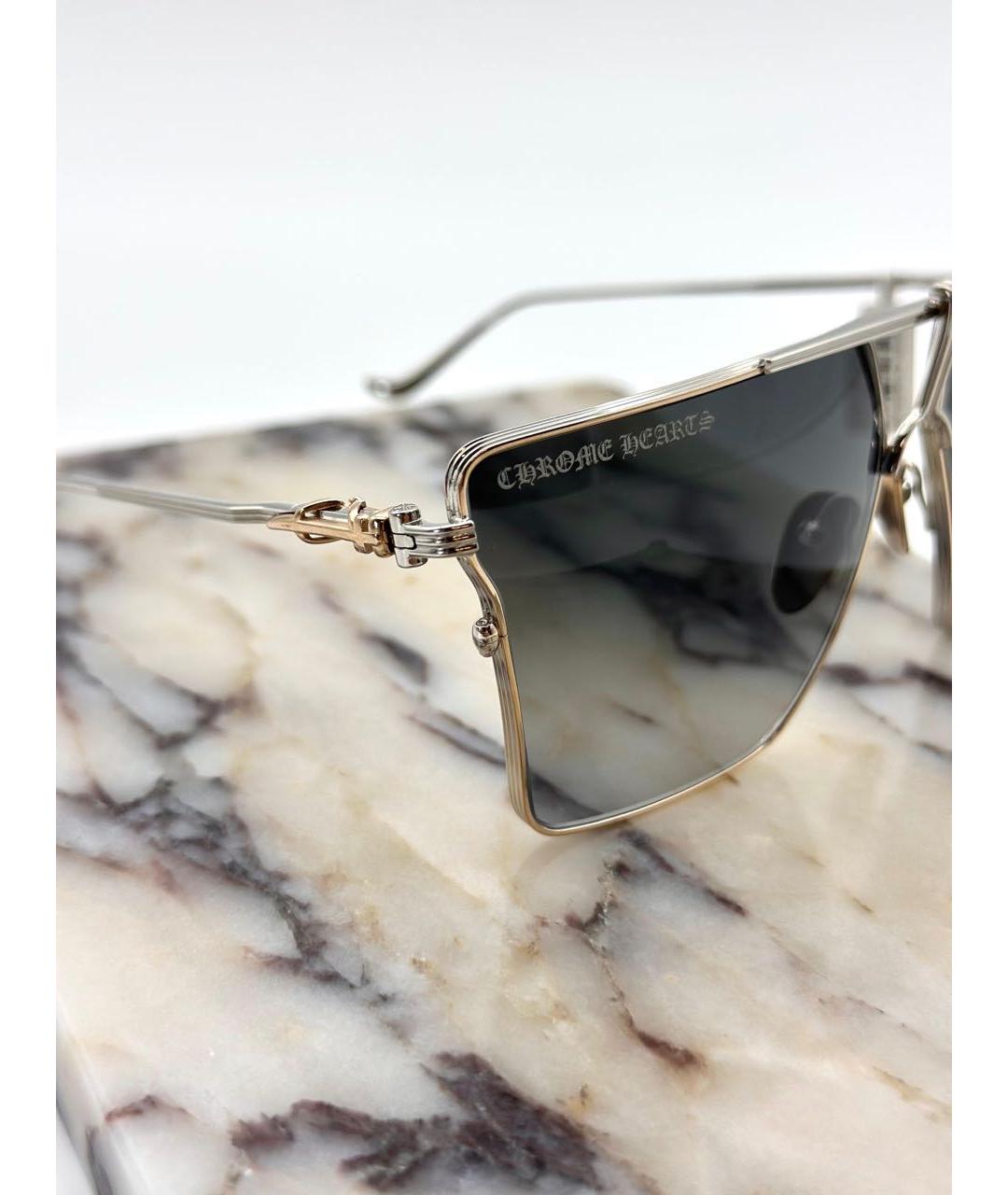 CHROME HEARTS Серебряные металлические солнцезащитные очки, фото 3