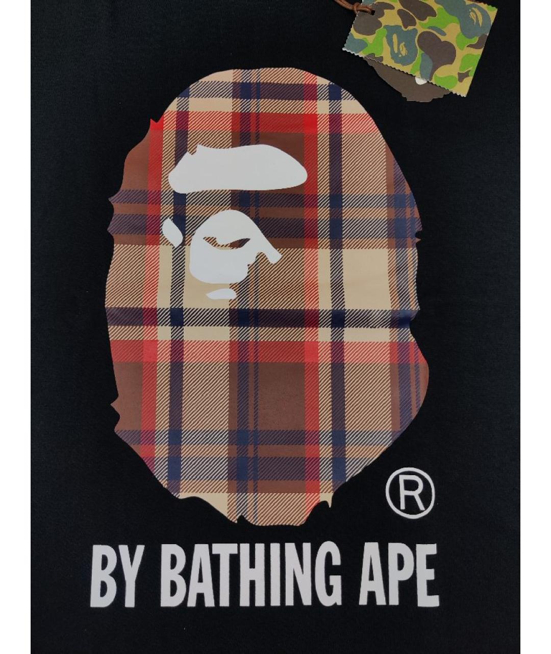 A BATHING APE Черная хлопковая футболка, фото 2