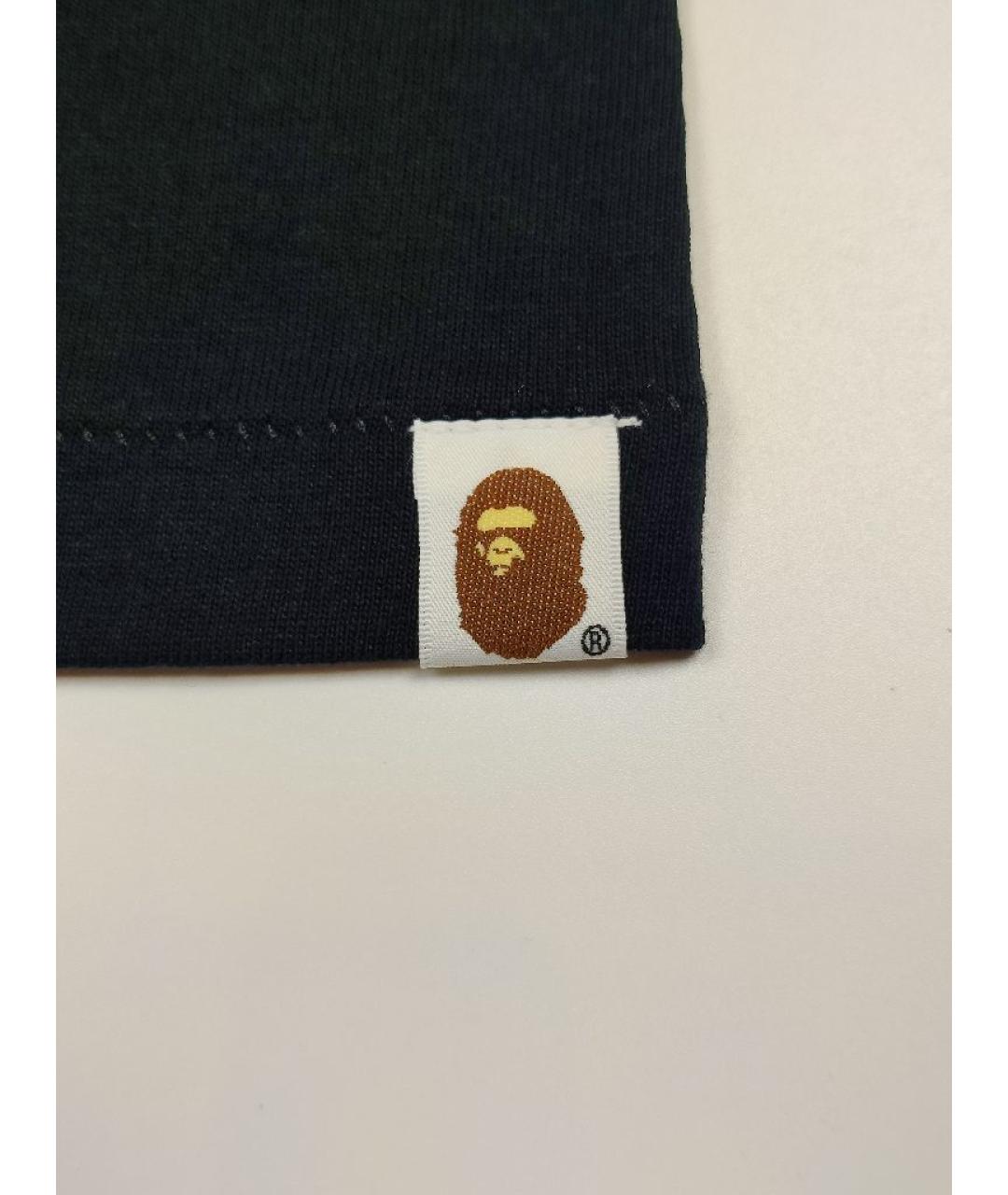 A BATHING APE Черная хлопковая футболка, фото 6