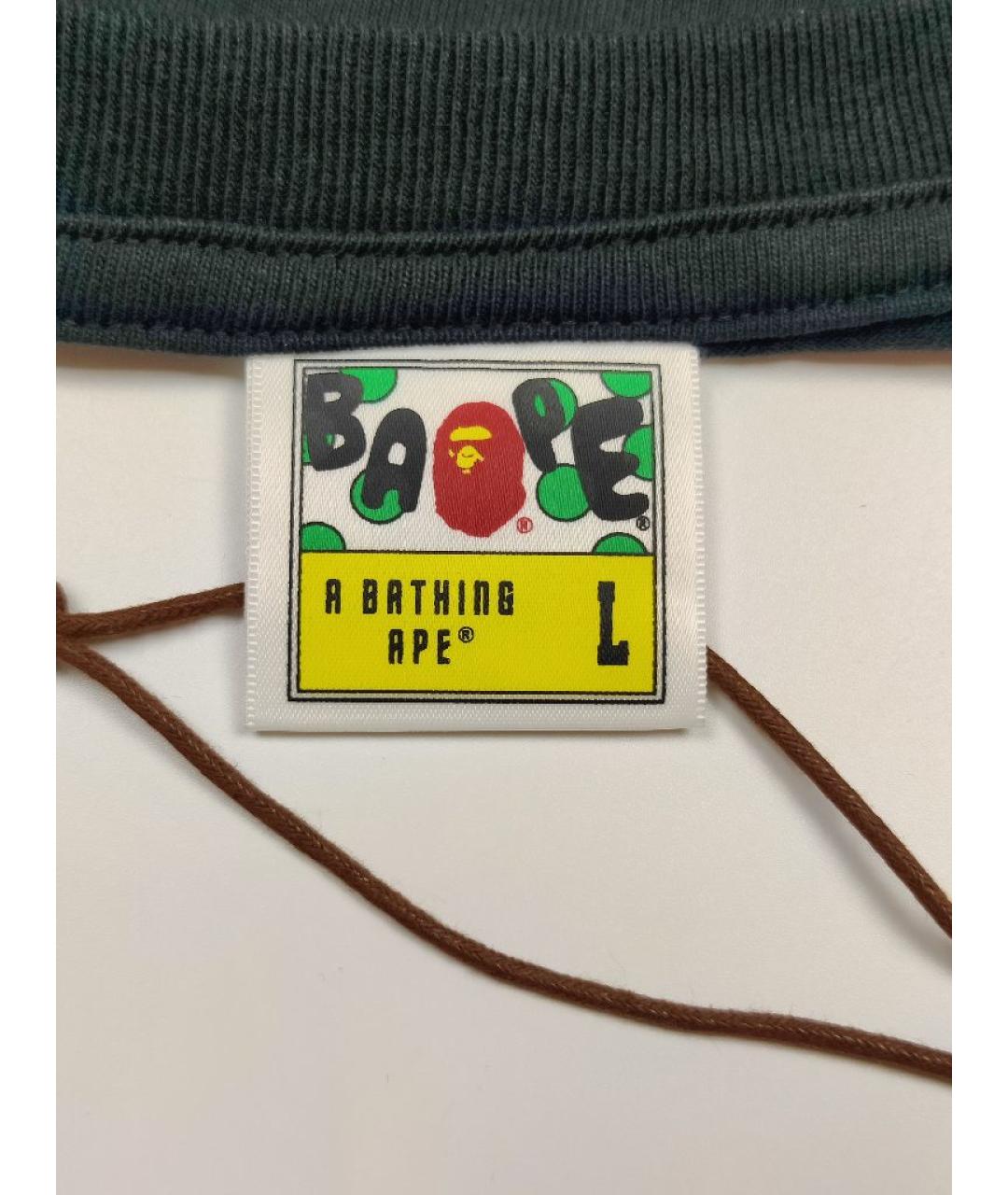 A BATHING APE Черная хлопковая футболка, фото 3