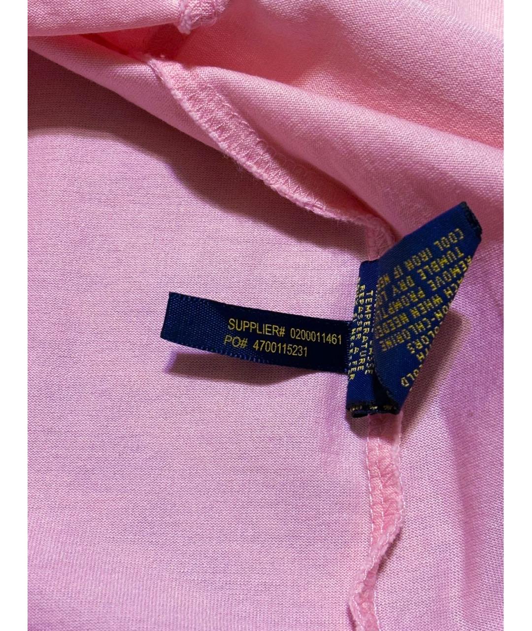 POLO RALPH LAUREN Розовая хлопковая футболка, фото 7