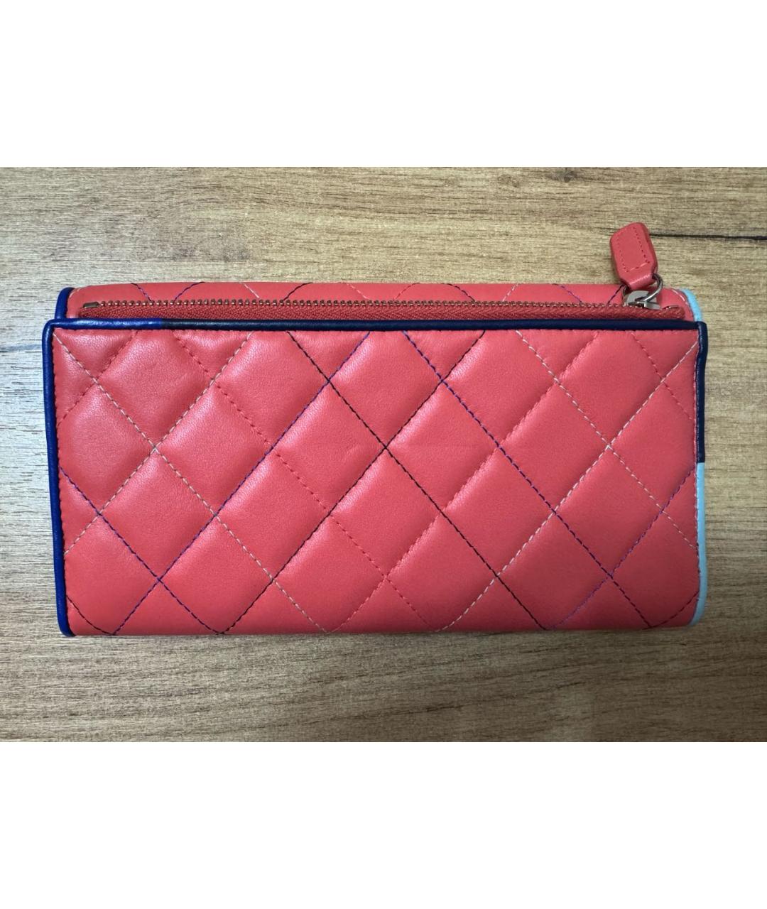 CHANEL Розовый кожаный кошелек, фото 2