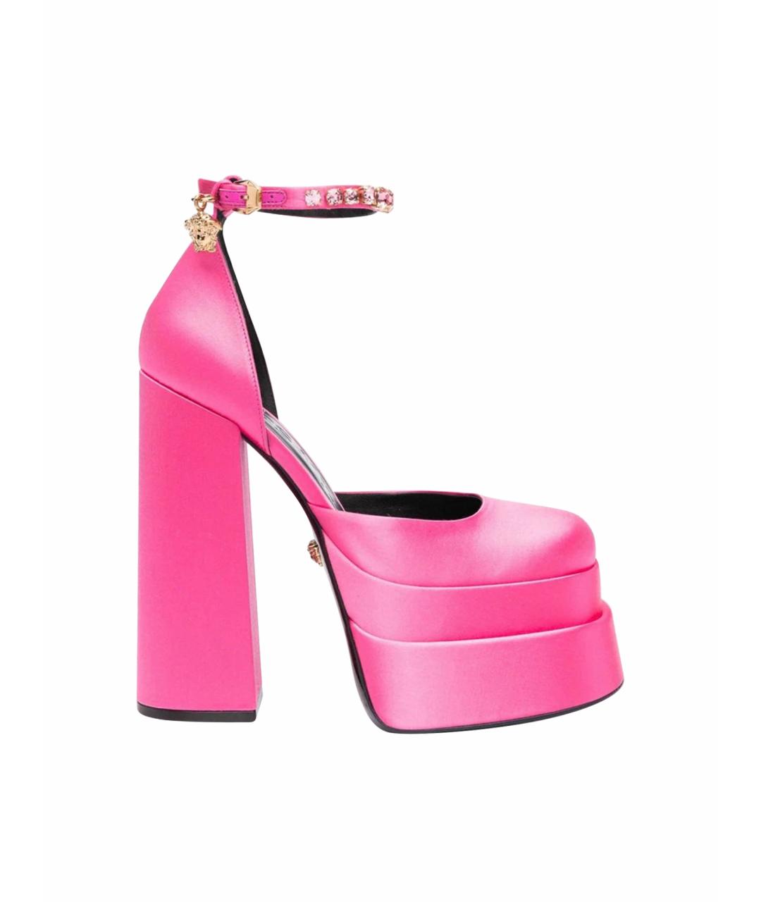 VERSACE Розовые текстильные босоножки, фото 1