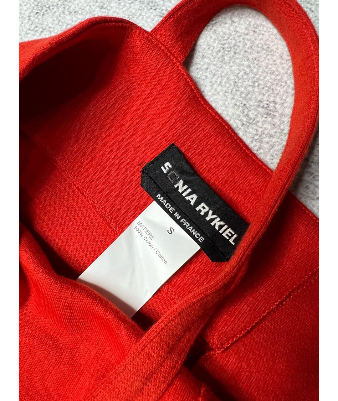 SONIA RYKIEL Красное хлопковое платье, фото 7