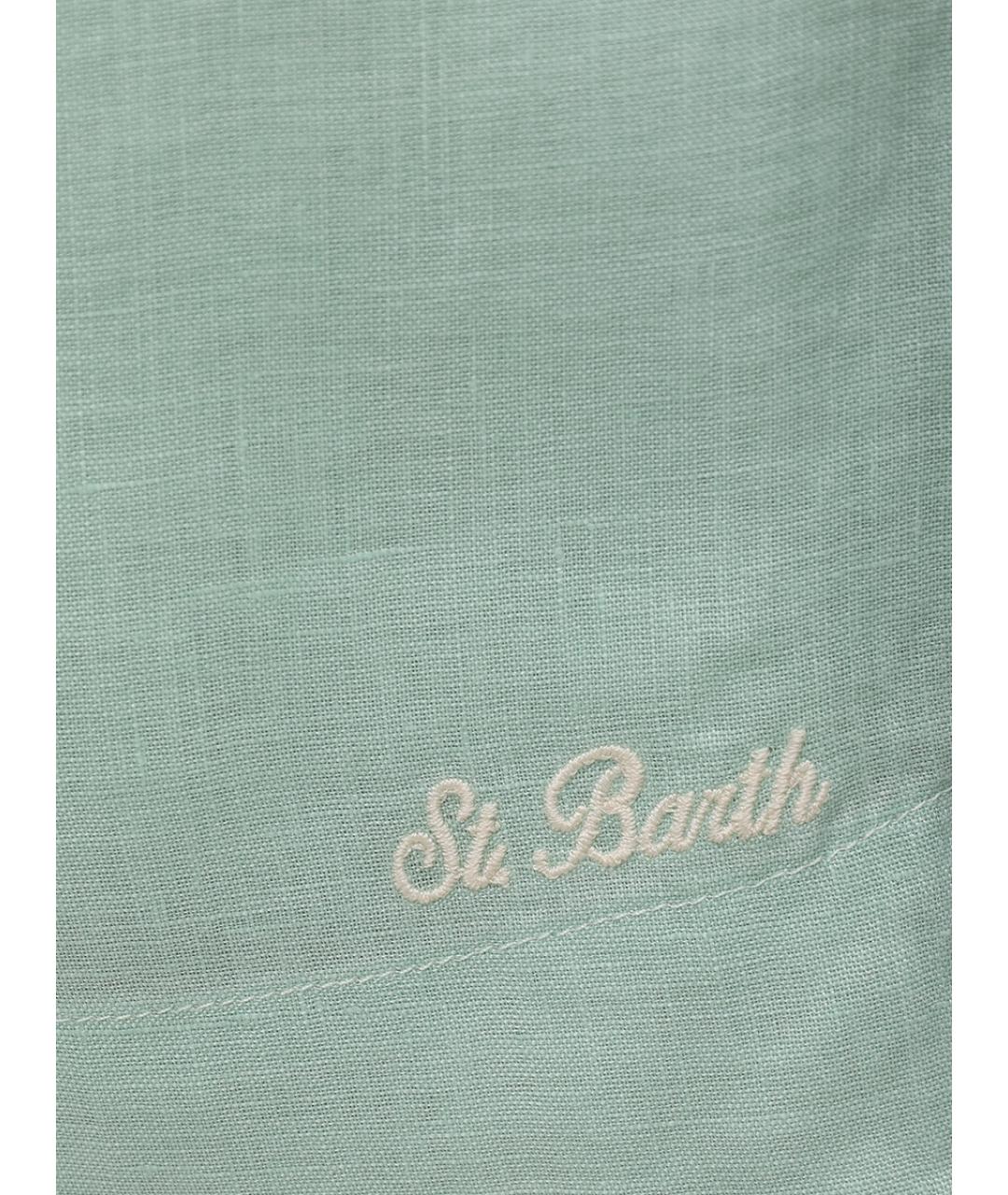 MC2 SAINT BARTH Зеленые льняные шорты, фото 4
