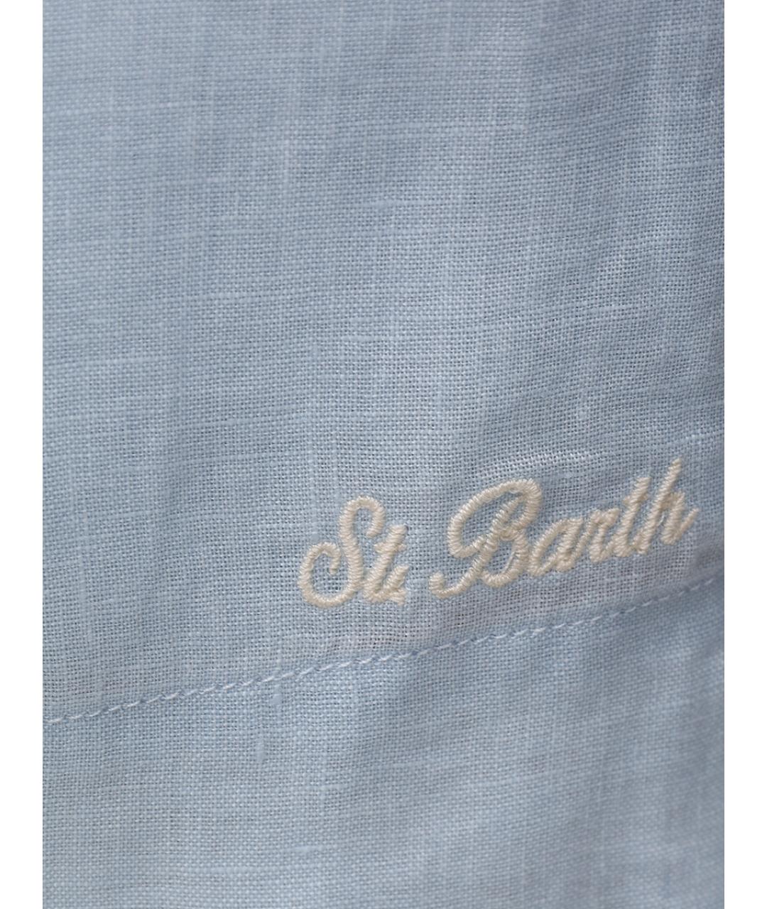 MC2 SAINT BARTH Голубые льняные шорты, фото 6