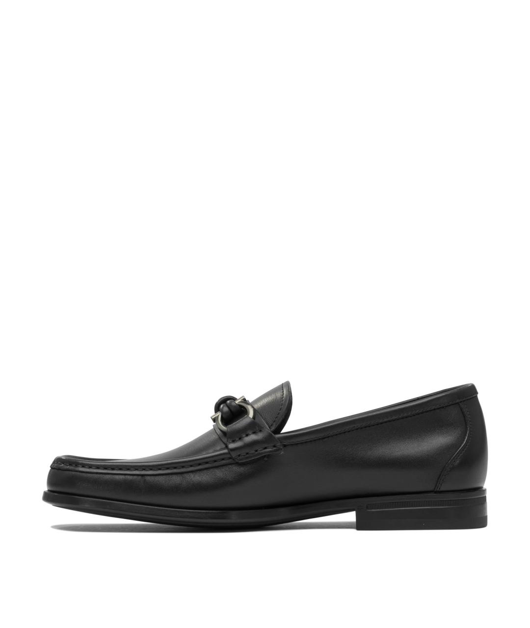 FERRAGAMO Черные кожаные лоферы, фото 3