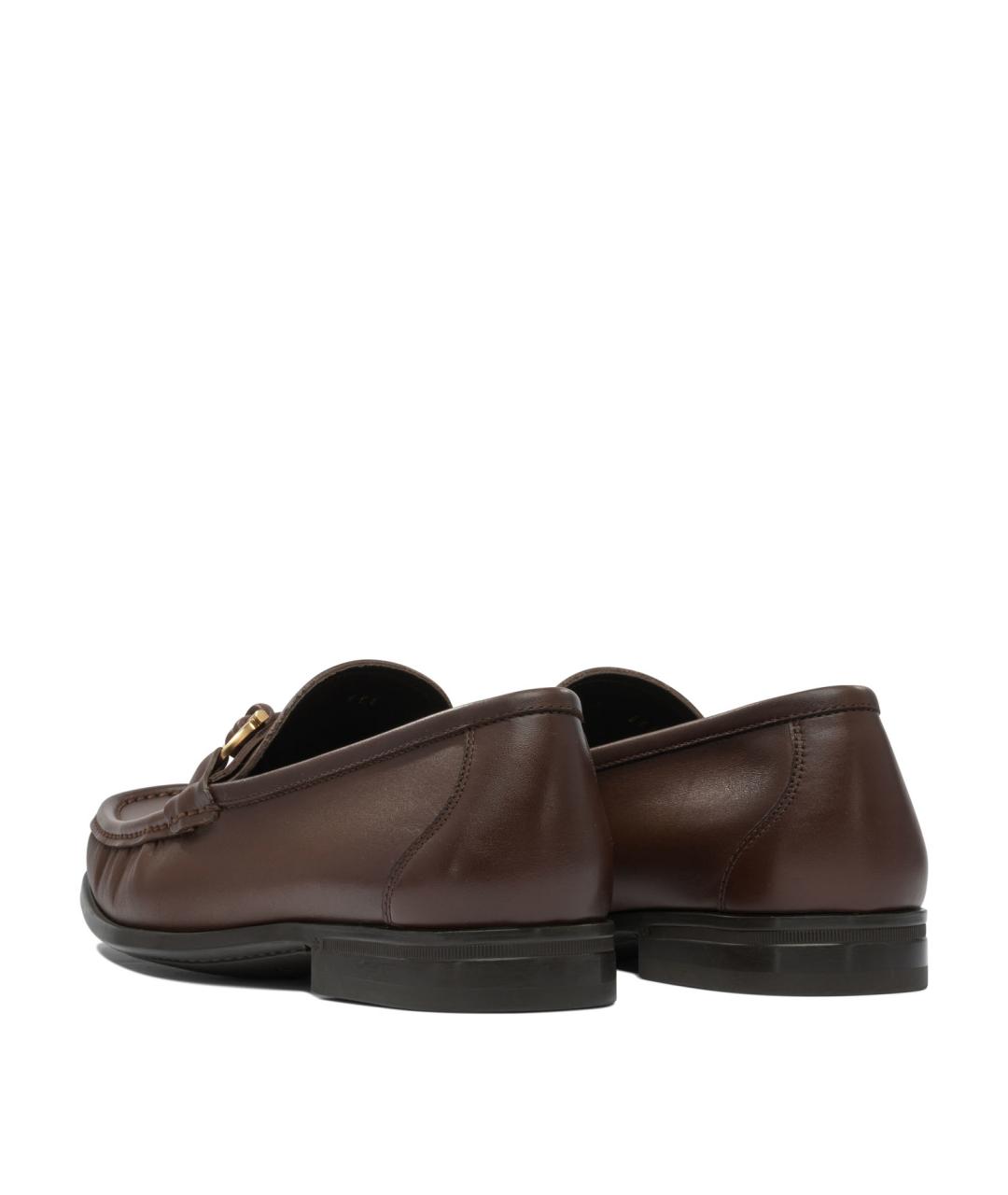 FERRAGAMO Коричневые кожаные лоферы, фото 4