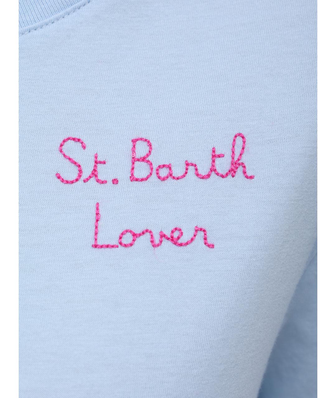 MC2 SAINT BARTH Голубая хлопковая футболка, фото 6