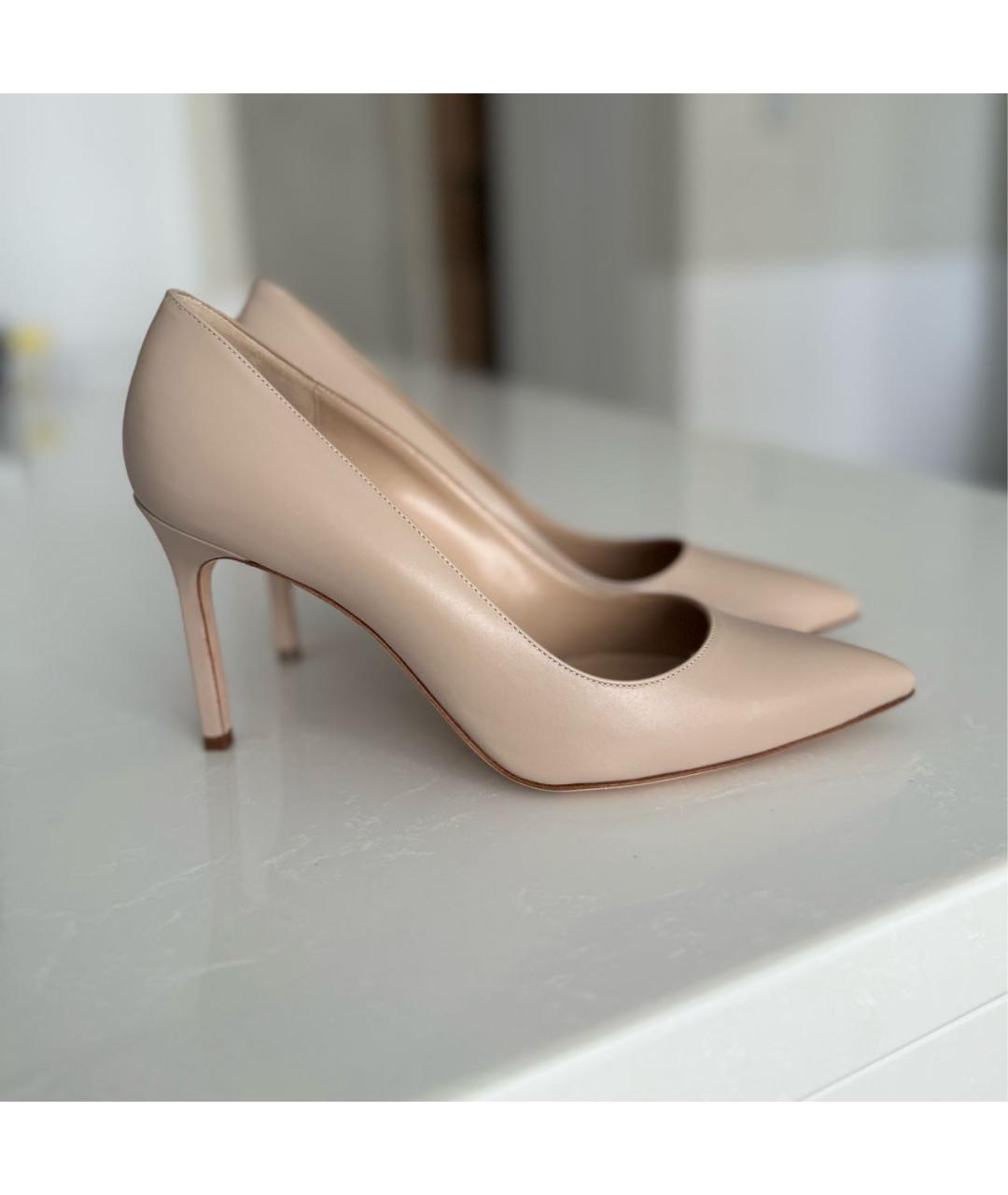 MANOLO BLAHNIK Бежевые кожаные туфли, фото 8