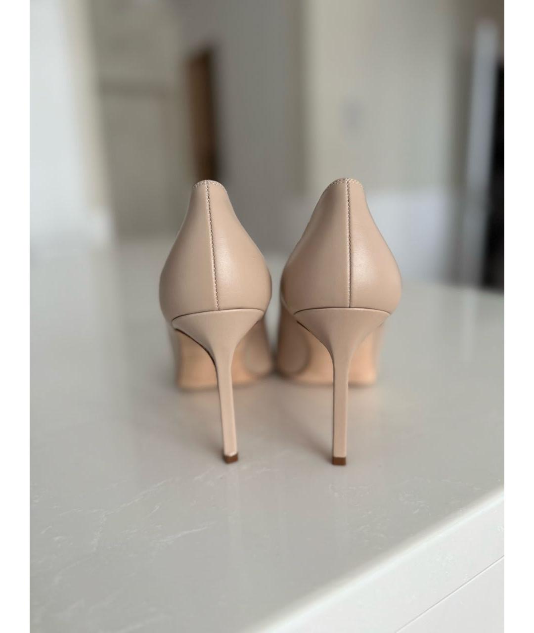 MANOLO BLAHNIK Бежевые кожаные туфли, фото 3