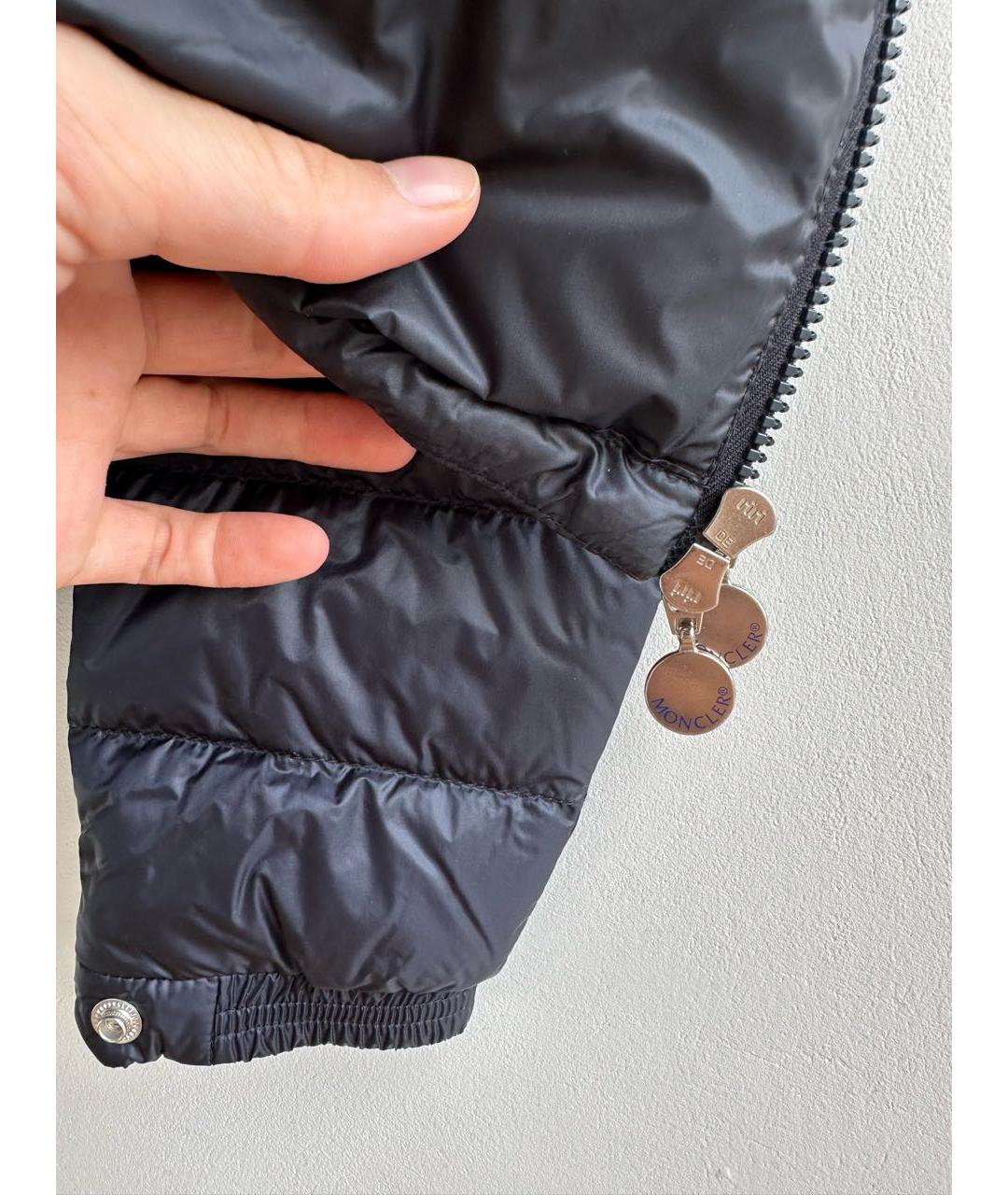 MONCLER Темно-синяя полиэстеровая куртка, фото 8