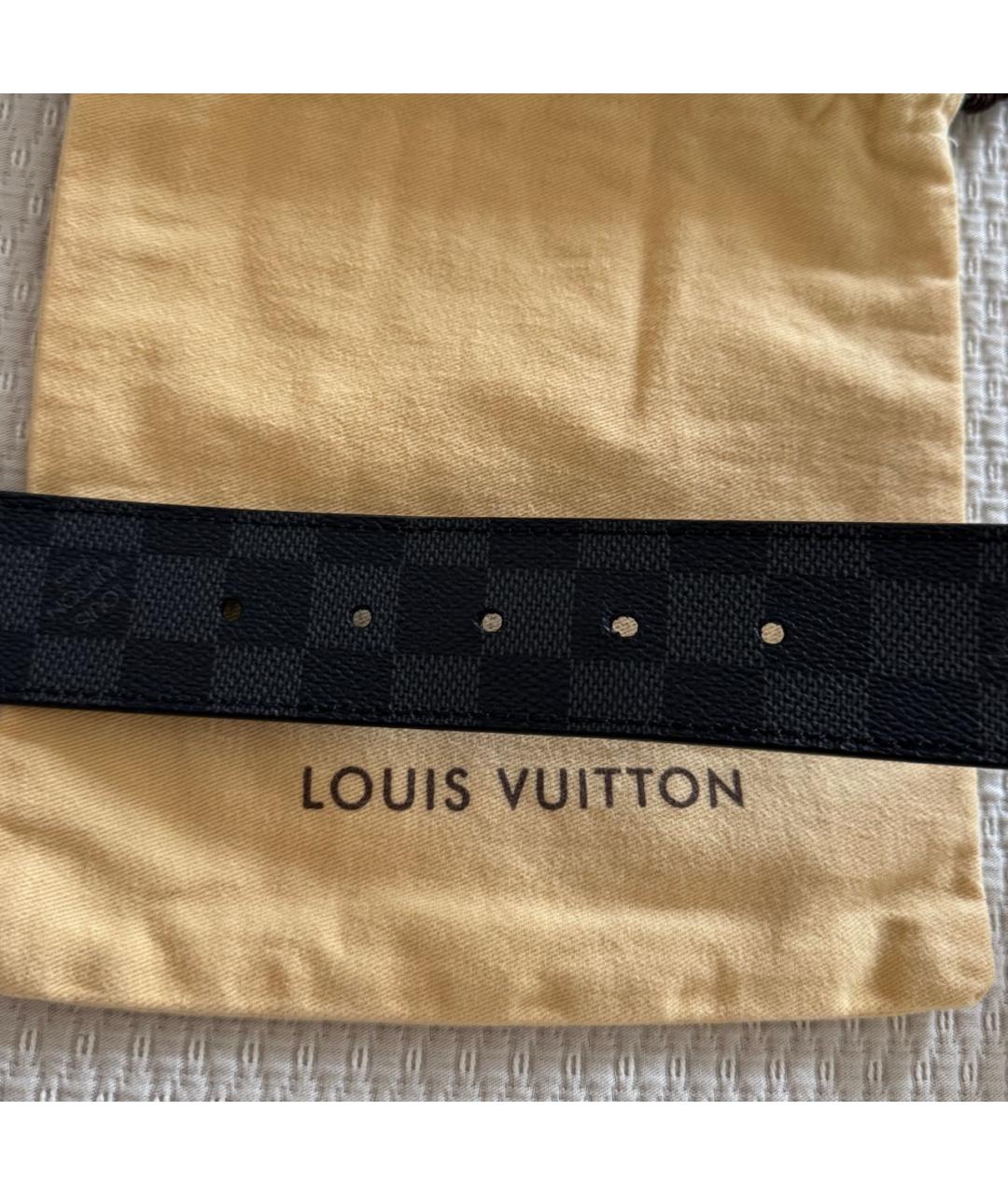 LOUIS VUITTON Антрацитовый ремень, фото 5