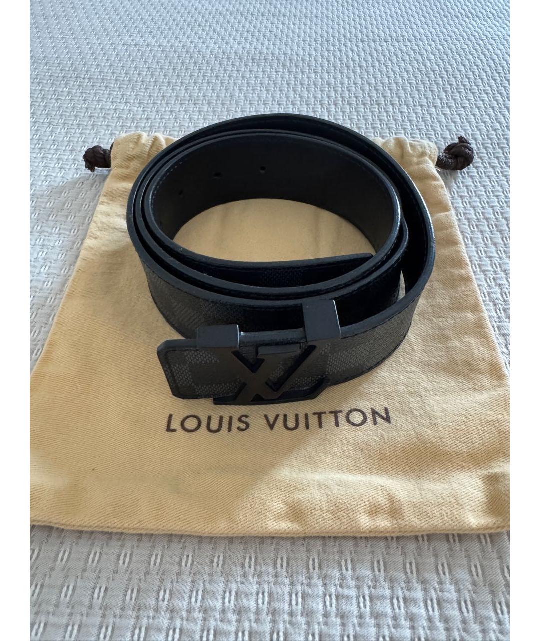 LOUIS VUITTON Антрацитовый ремень, фото 8