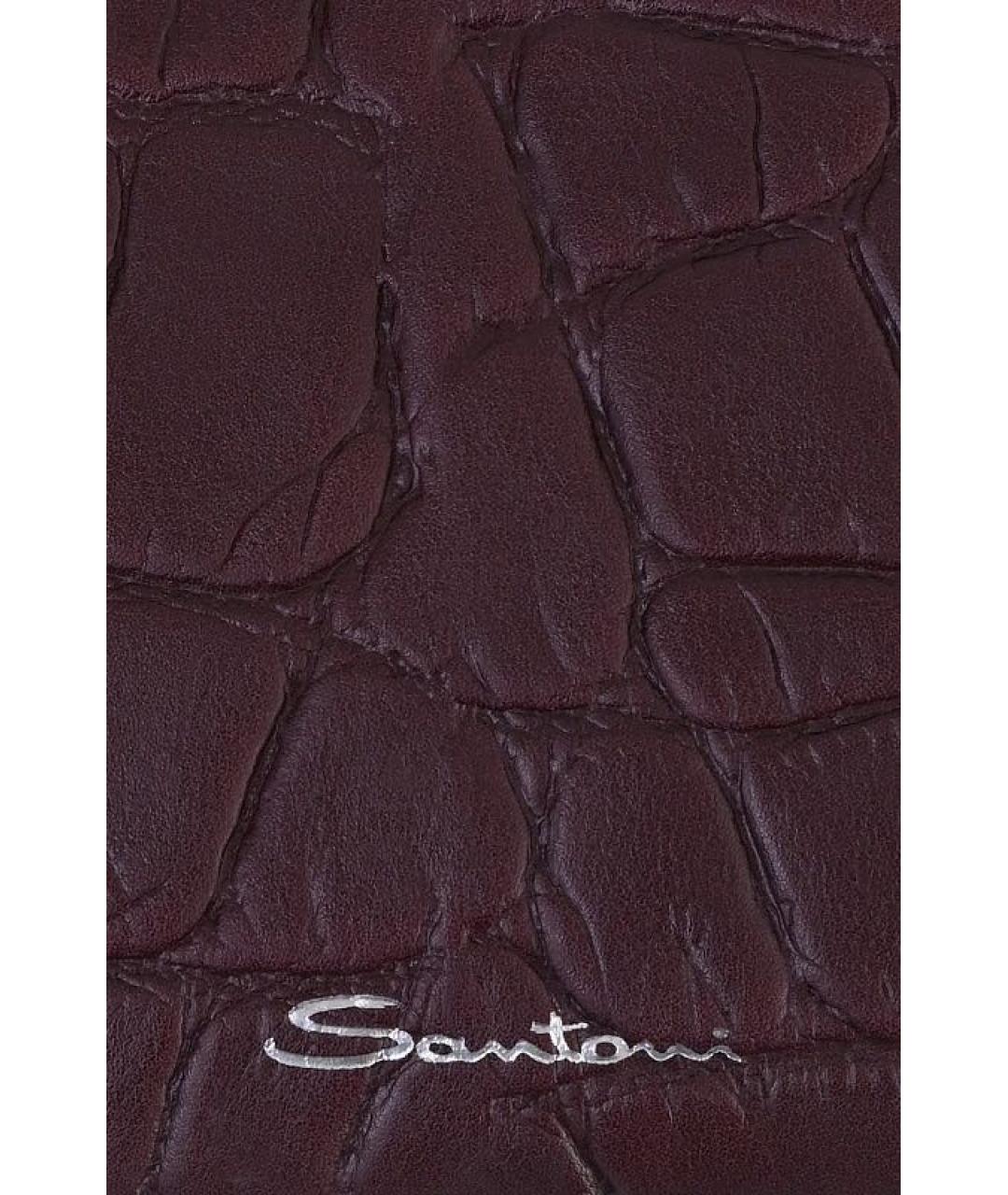SANTONI Бордовый кожаный кошелек, фото 4