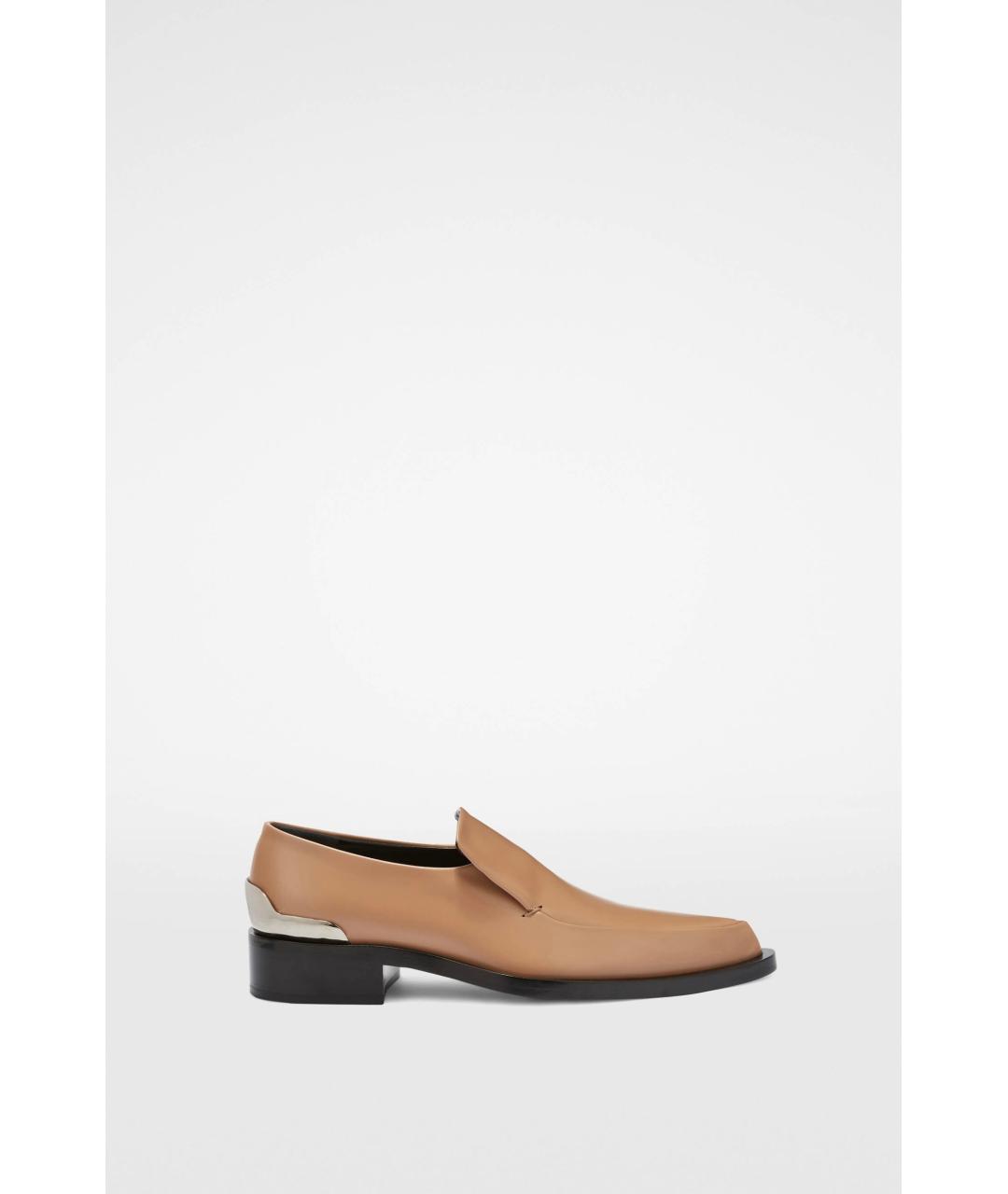JIL SANDER Бежевые кожаные лоферы, фото 9
