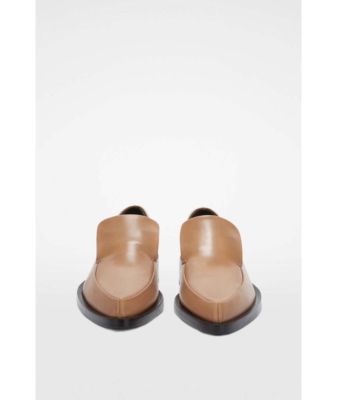 JIL SANDER Бежевые кожаные лоферы, фото 6
