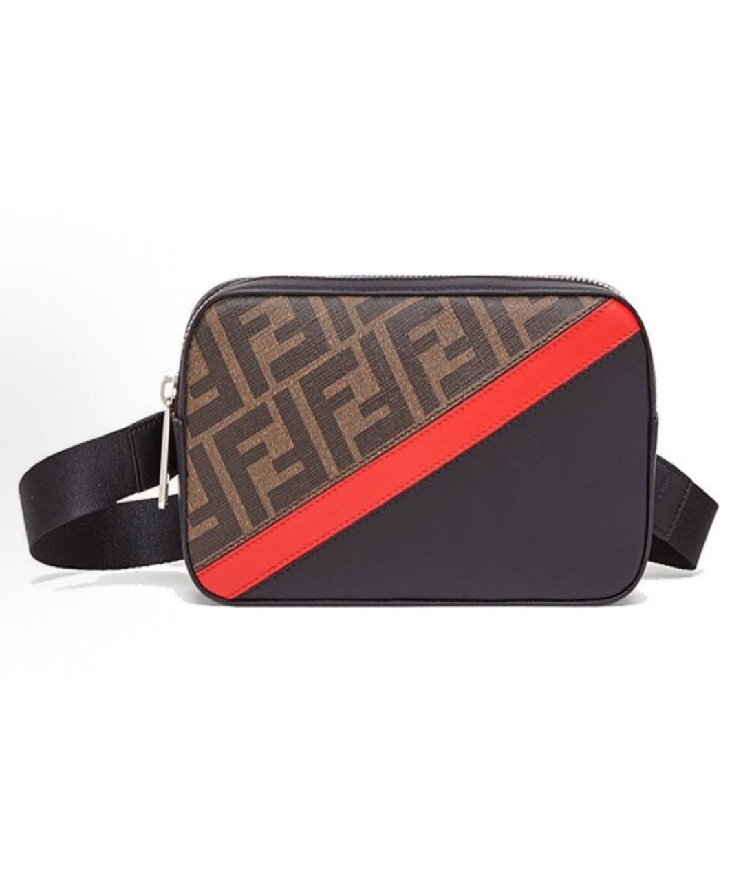 FENDI Коричневая кожаная сумка через плечо, фото 5