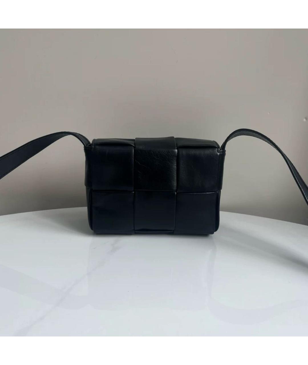 BOTTEGA VENETA Черная кожаная сумка через плечо, фото 3