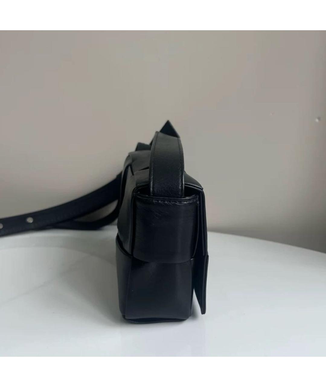 BOTTEGA VENETA Черная кожаная сумка через плечо, фото 4