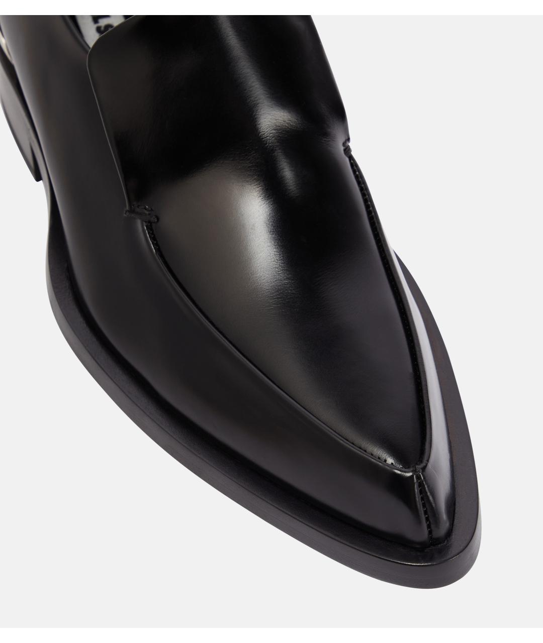 JIL SANDER Черные кожаные лоферы, фото 7