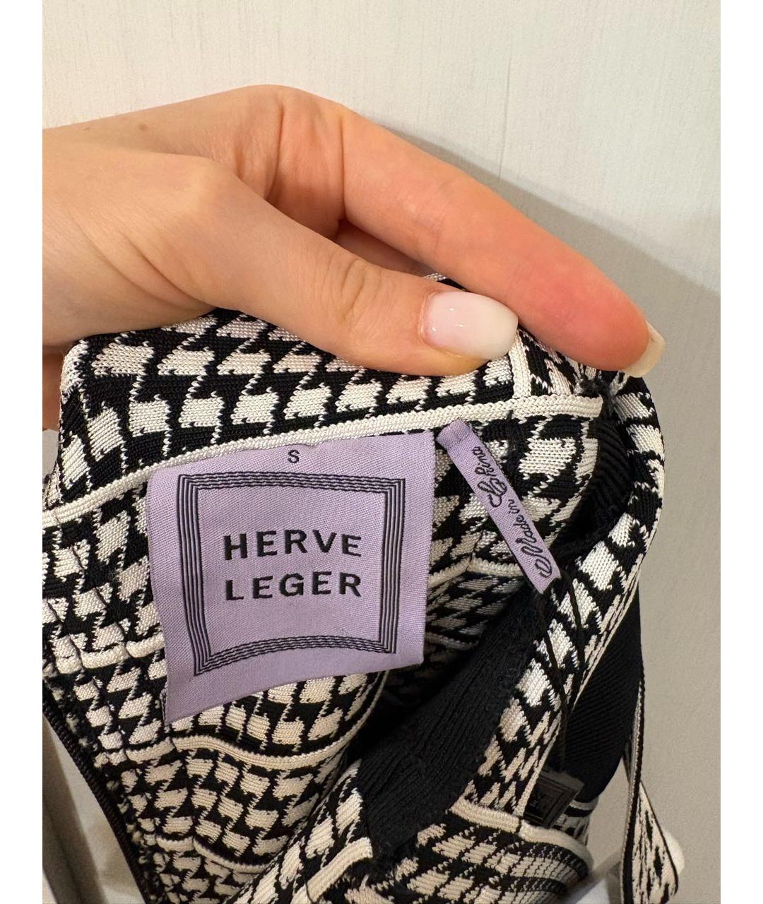 HERVE LEGER Черное коктейльное платье, фото 3