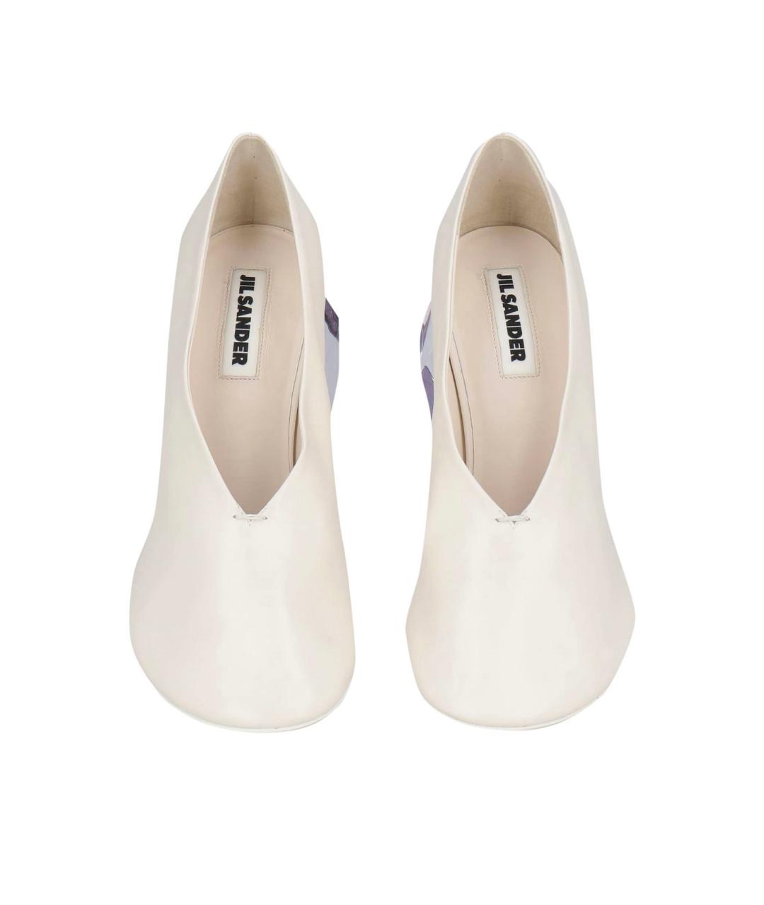 JIL SANDER Белые кожаные туфли, фото 3