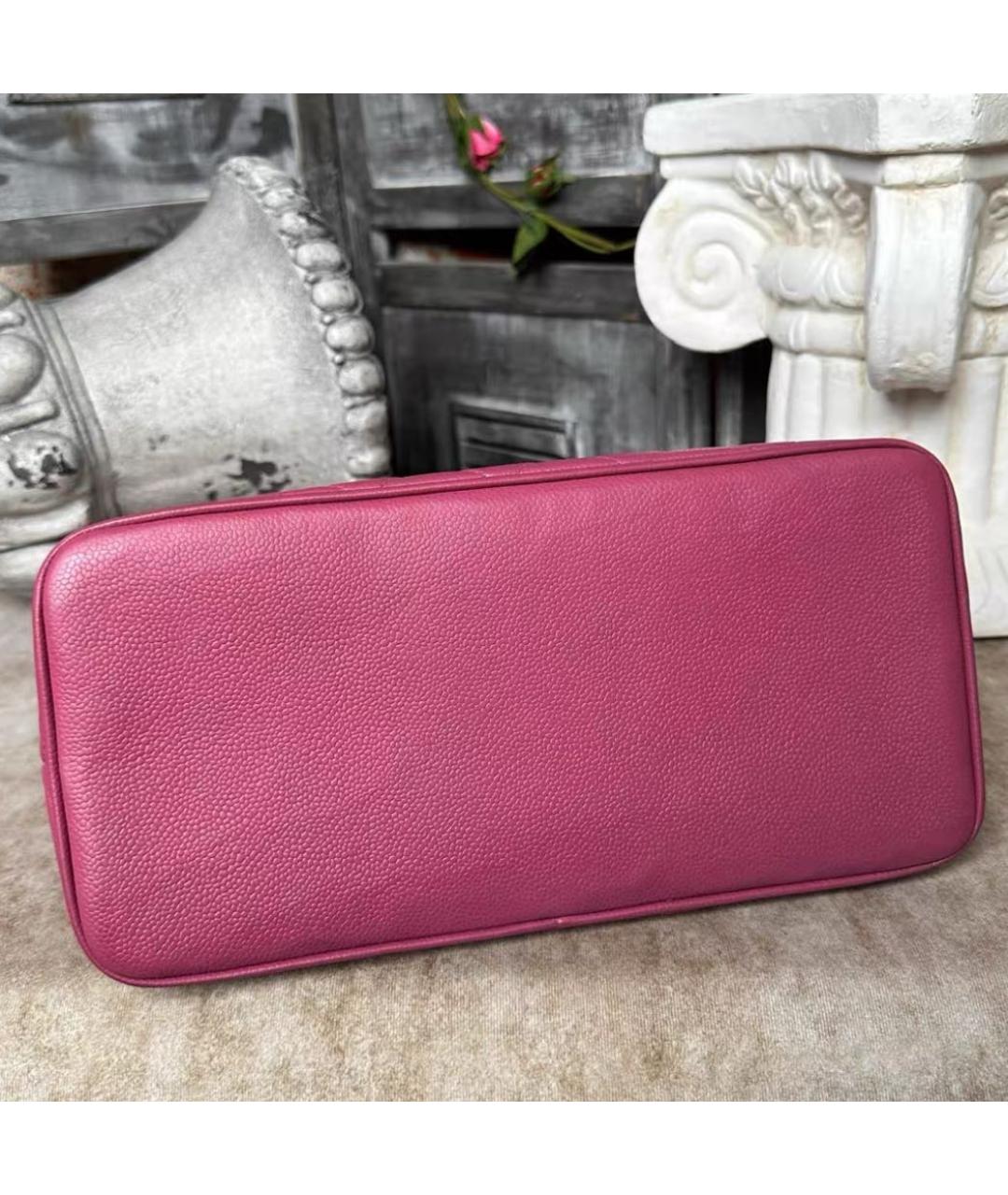 CHANEL Фуксия кожаная сумка тоут, фото 5