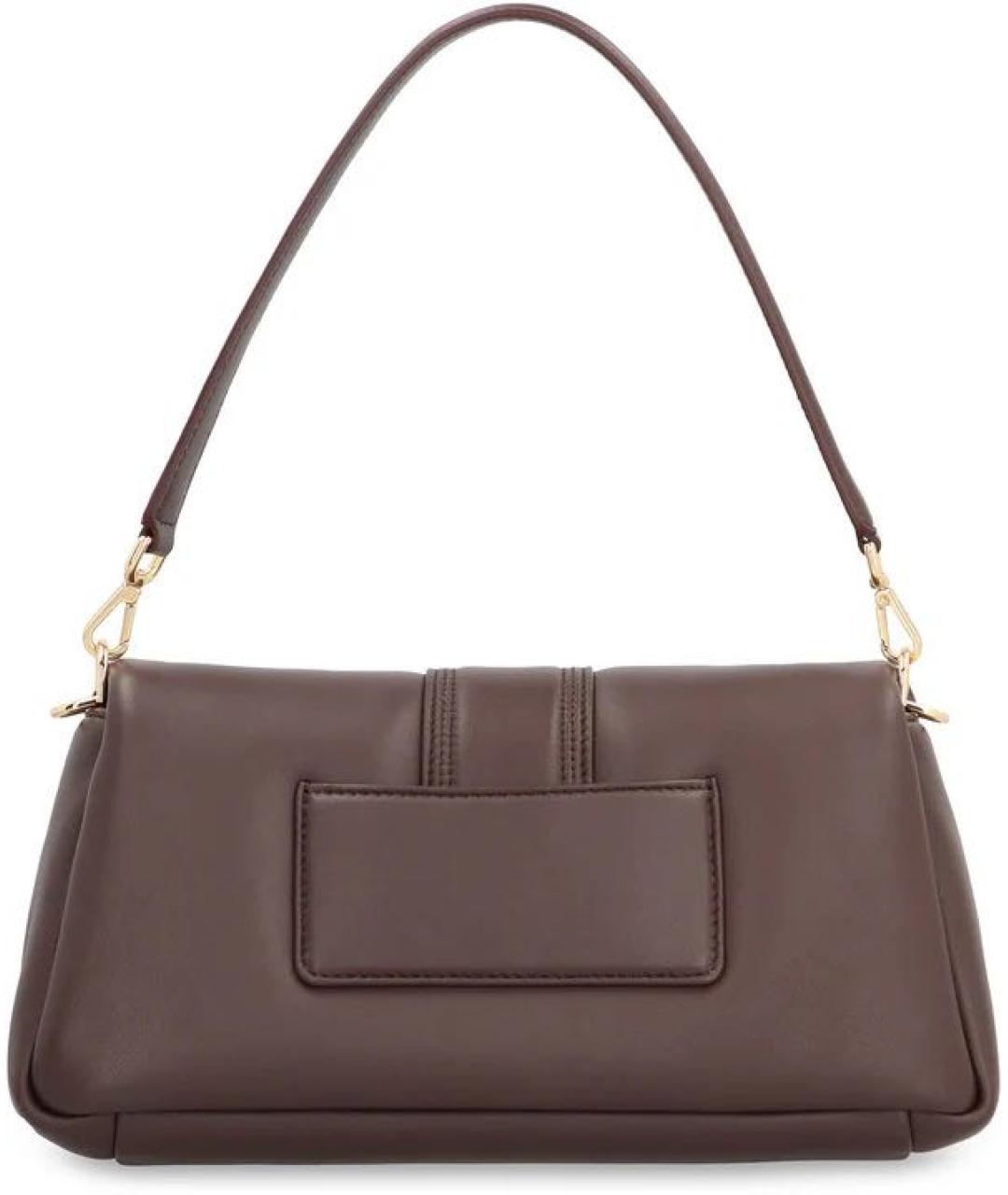 JACQUEMUS Коричневая кожаная сумка на плечо, фото 5