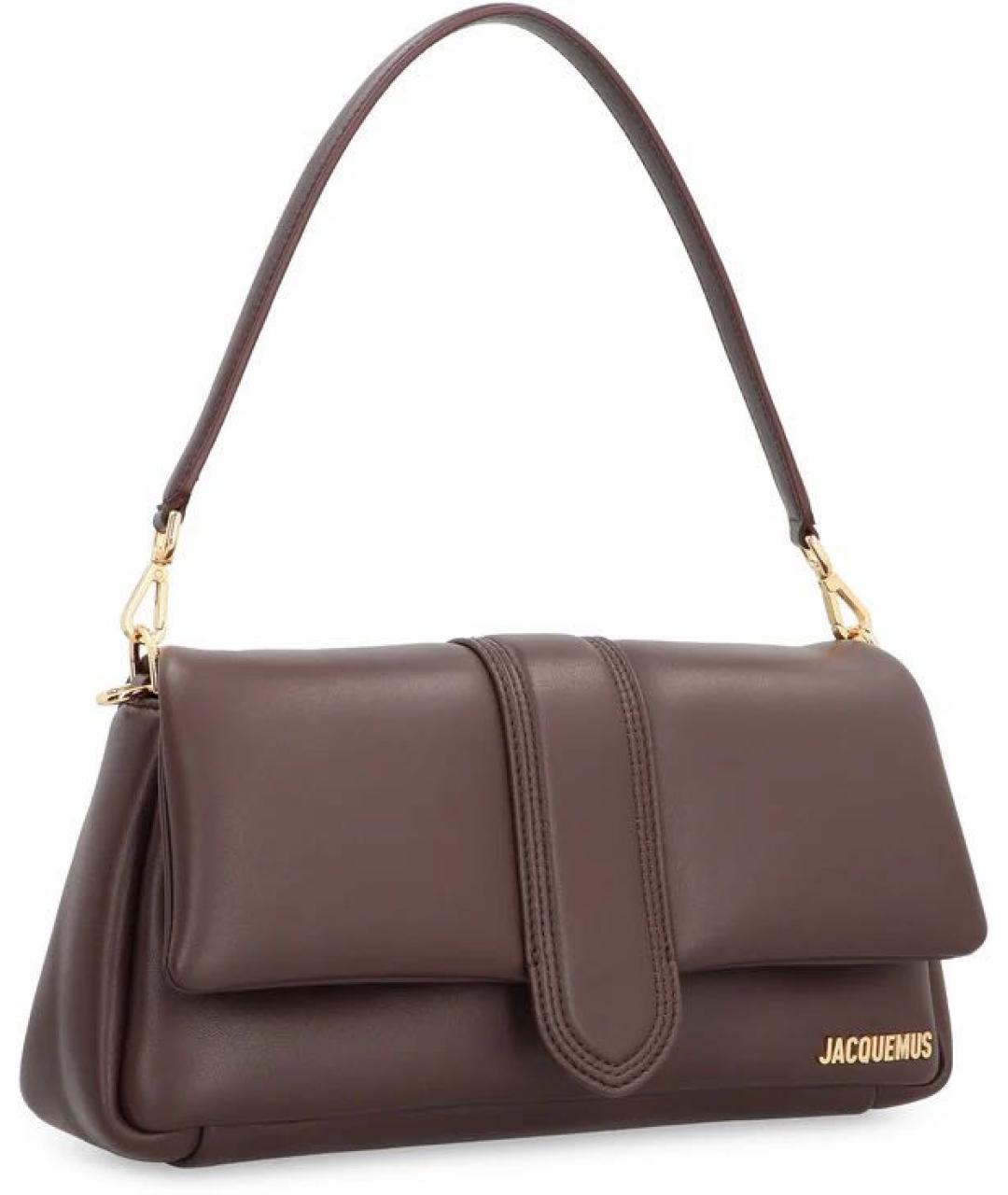 JACQUEMUS Коричневая кожаная сумка на плечо, фото 3