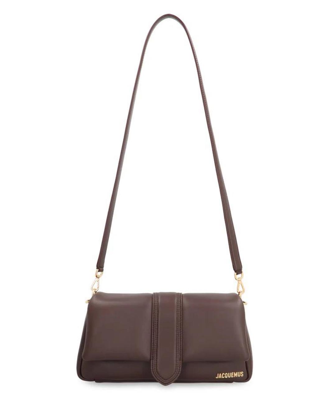 JACQUEMUS Коричневая кожаная сумка на плечо, фото 6