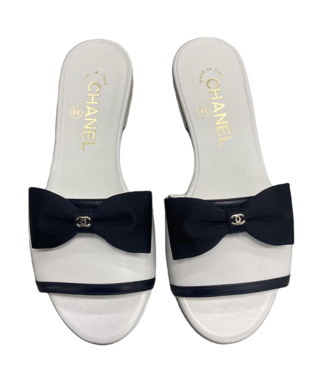CHANEL Белые шлепанцы, фото 4