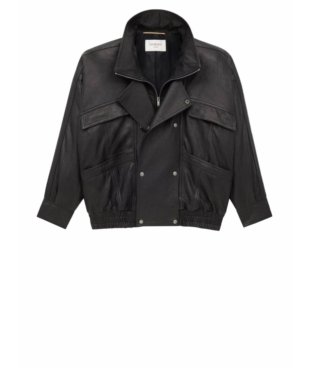SAINT LAURENT Черная кожаная куртка, фото 1