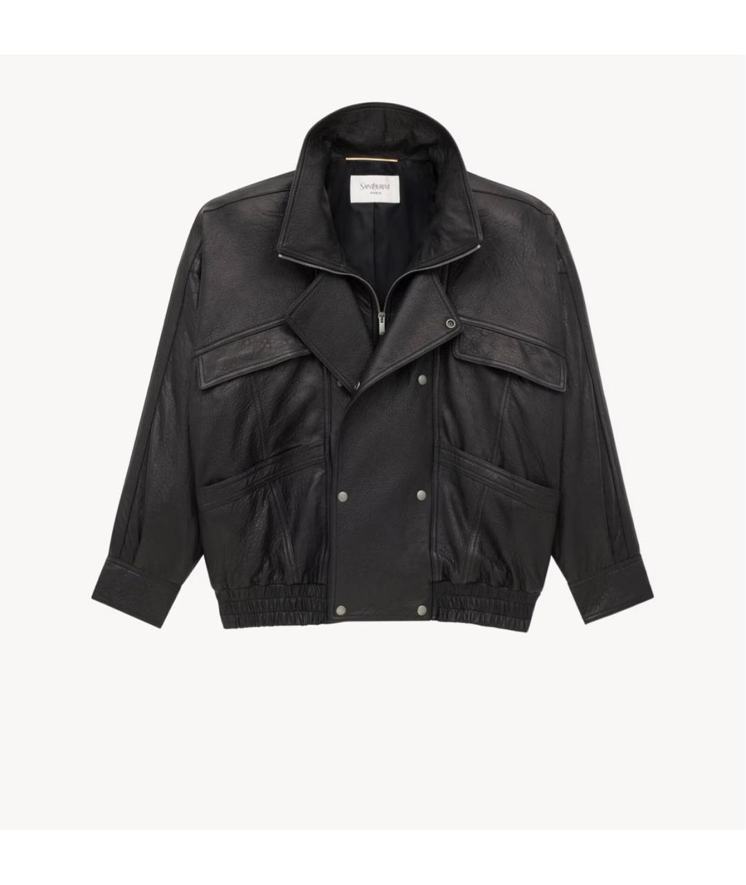 SAINT LAURENT Черная кожаная куртка, фото 4