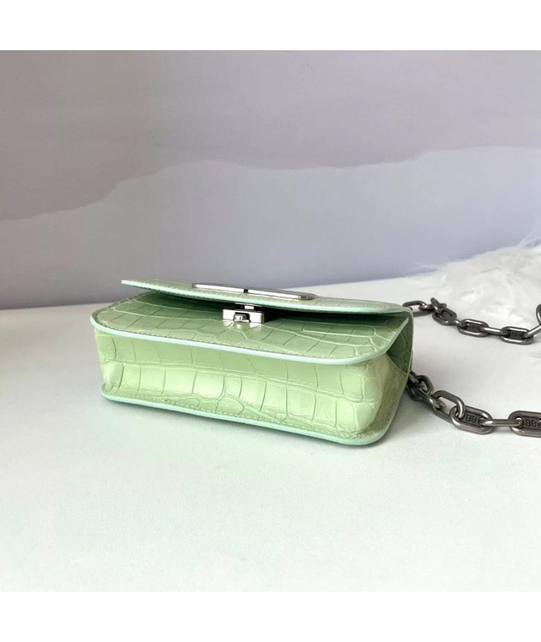 BALENCIAGA Салатовая кожаная сумка через плечо, фото 3