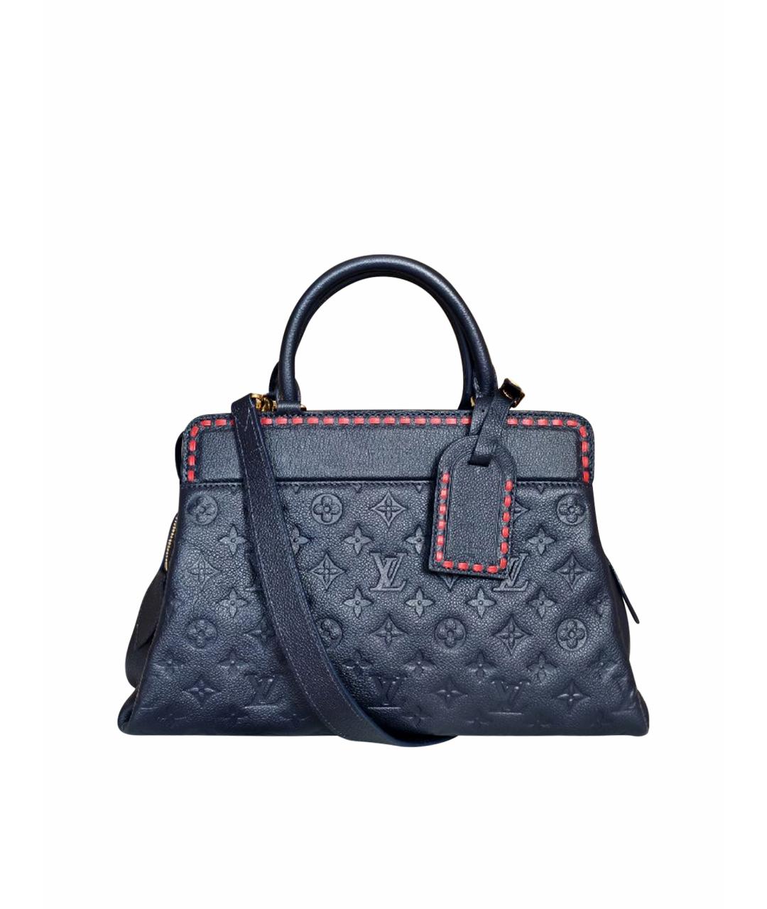 LOUIS VUITTON Темно-синяя кожаная сумка с короткими ручками, фото 1