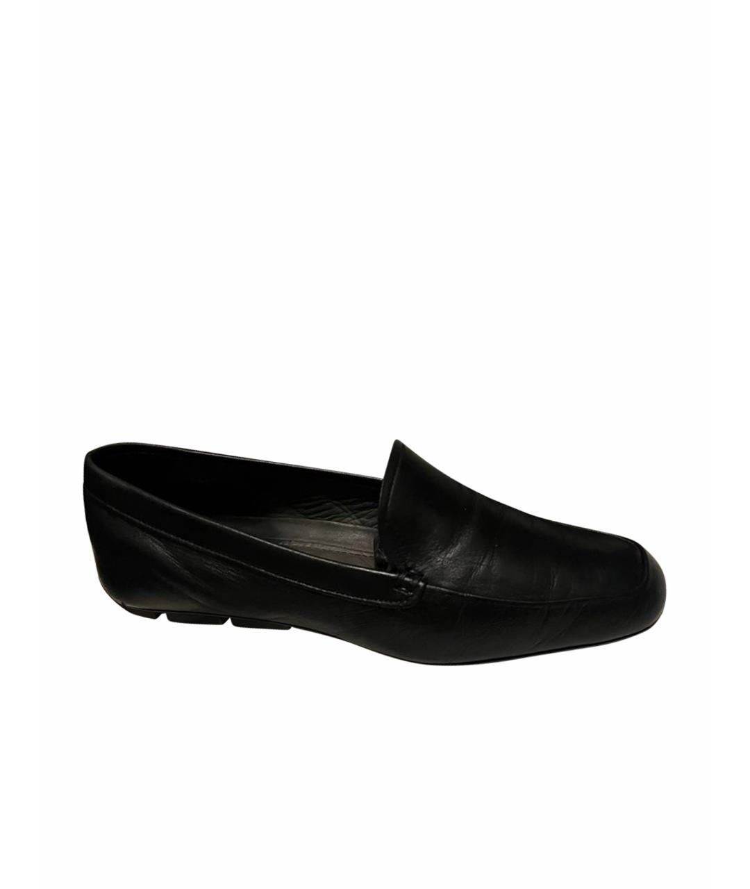 PRADA Черные кожаные мокасины, фото 1