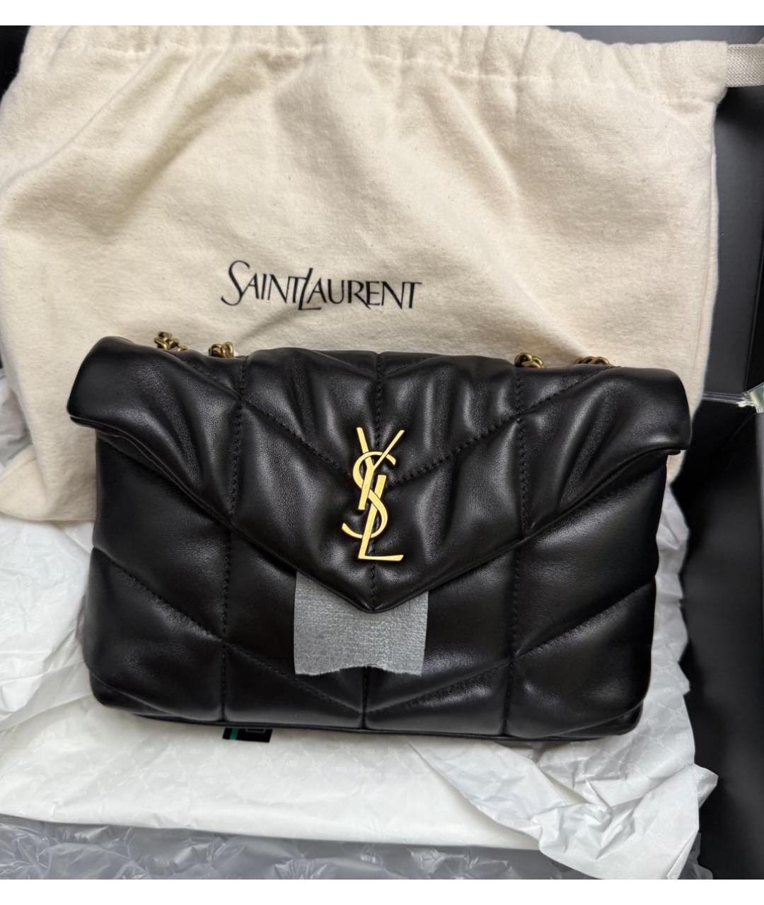 SAINT LAURENT Черная кожаная сумка через плечо, фото 2