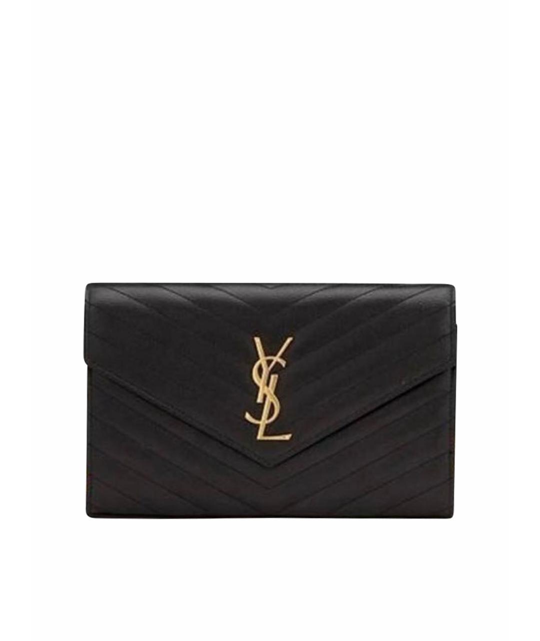 SAINT LAURENT Черная кожаная сумка через плечо, фото 1
