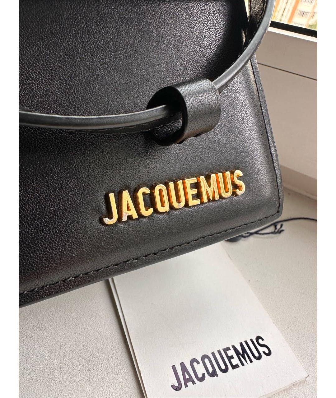 JACQUEMUS Черная кожаная сумка через плечо, фото 7