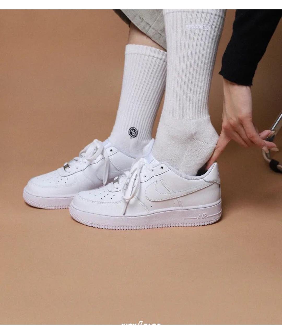 NIKE Белые кожаные кроссовки, фото 4