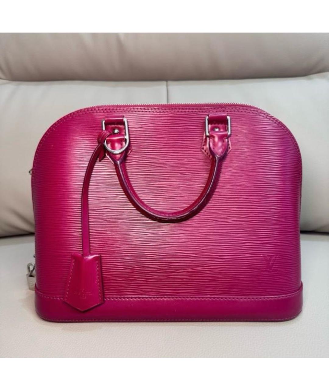 LOUIS VUITTON Фуксия кожаная сумка с короткими ручками, фото 9