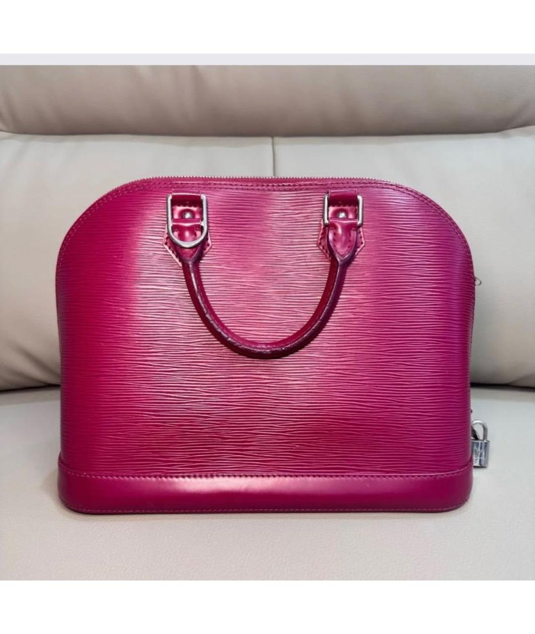 LOUIS VUITTON Фуксия кожаная сумка с короткими ручками, фото 6