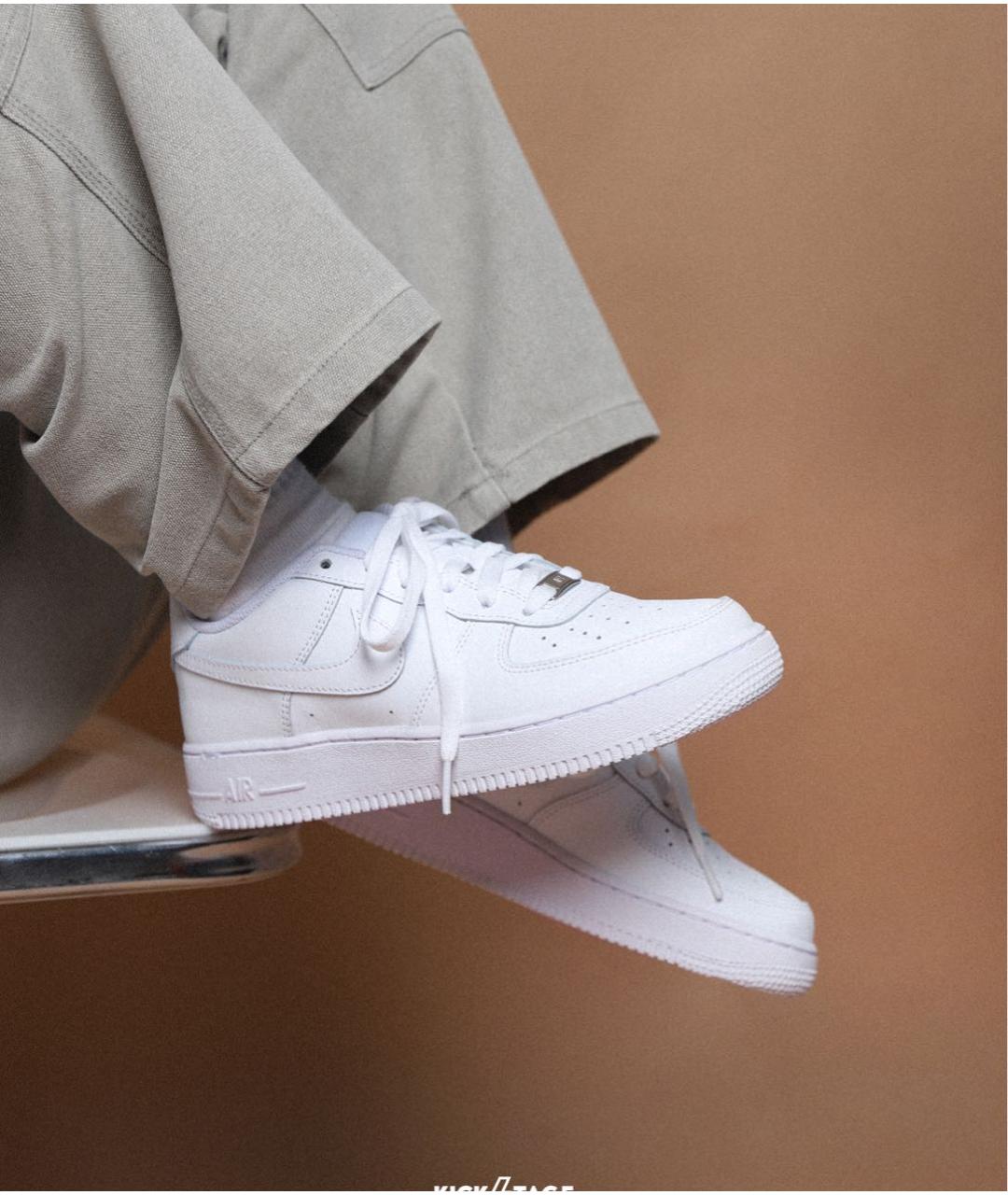 NIKE Белые кожаные низкие кроссовки / кеды, фото 6