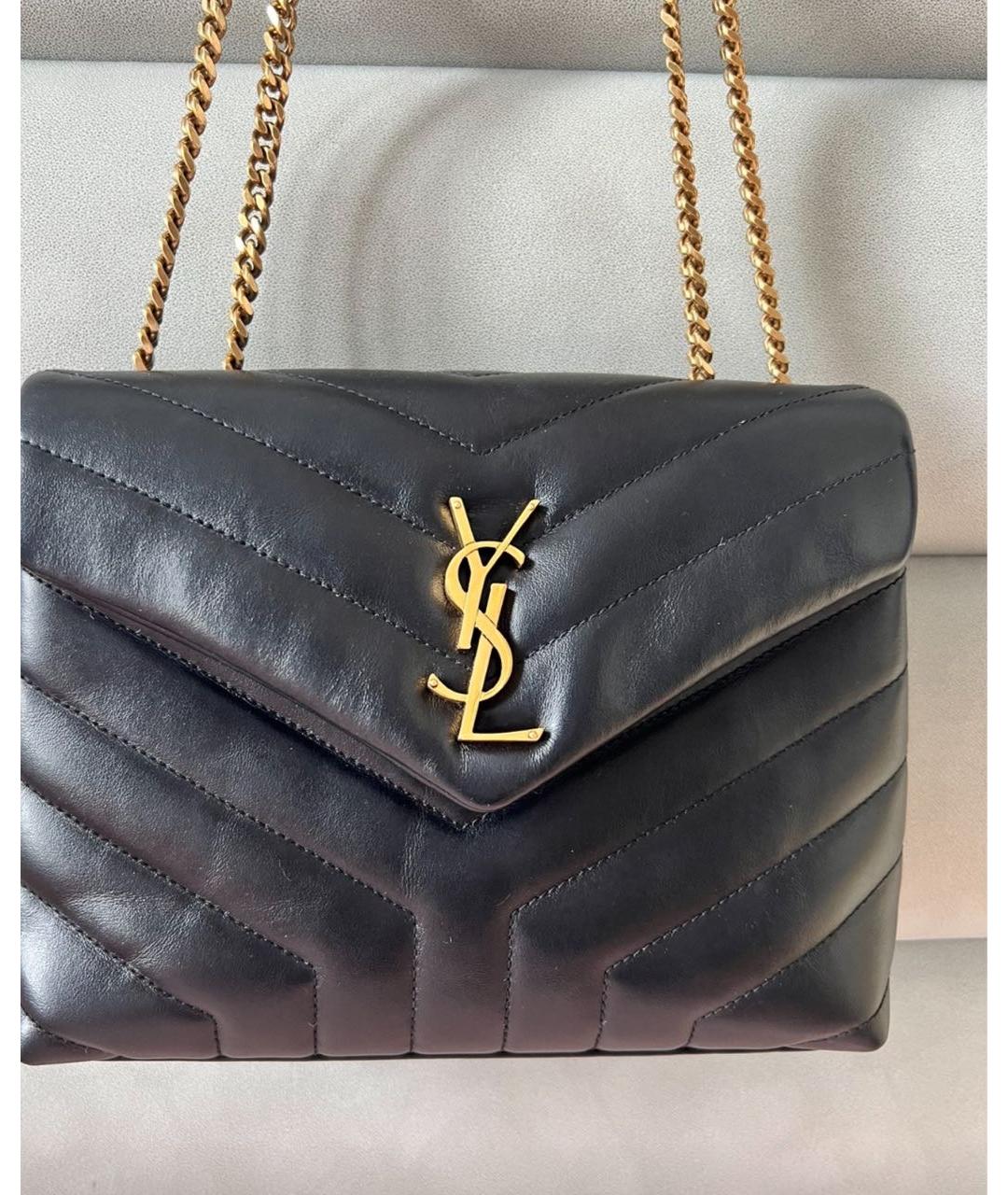 SAINT LAURENT Черная кожаная сумка через плечо, фото 3