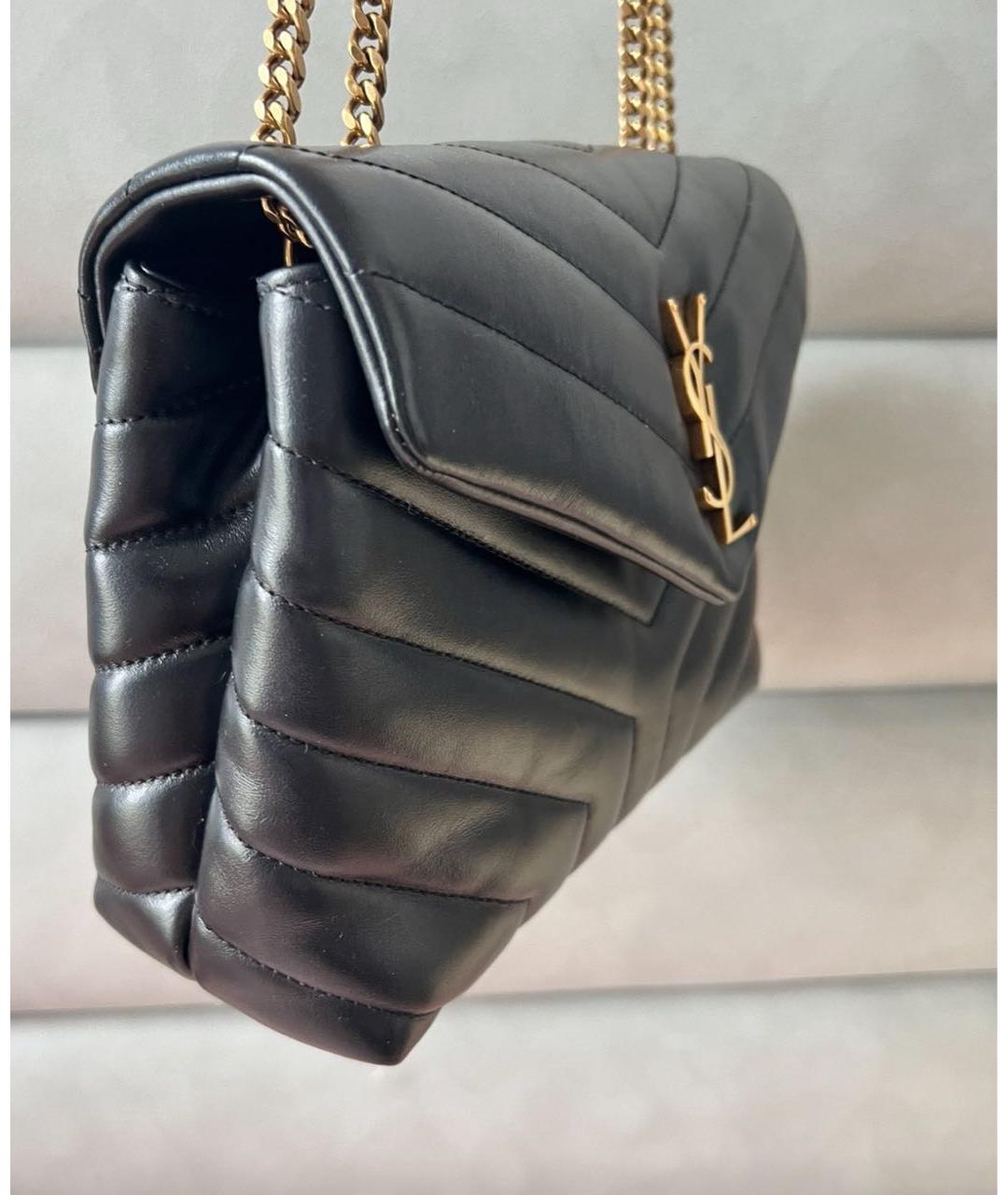 SAINT LAURENT Черная кожаная сумка через плечо, фото 4
