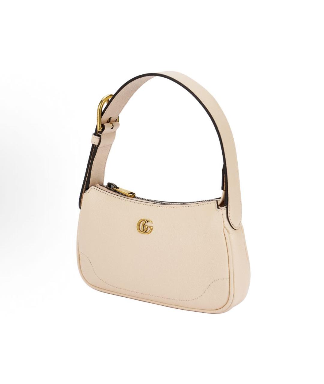 GUCCI Бежевая кожаная сумка через плечо, фото 2