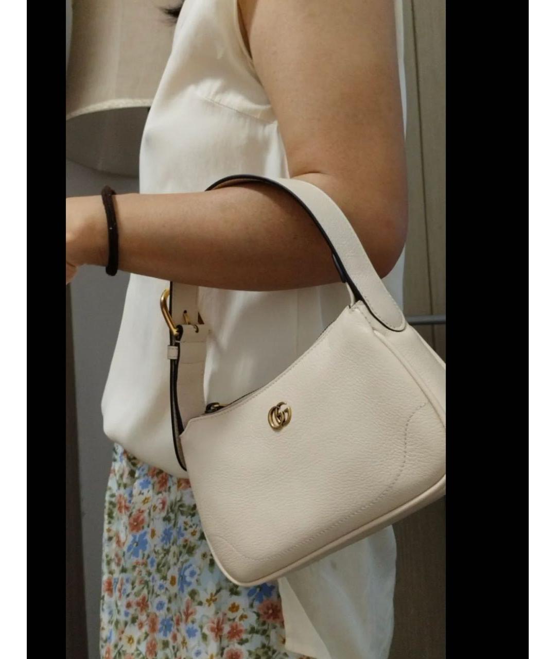 GUCCI Бежевая кожаная сумка через плечо, фото 5