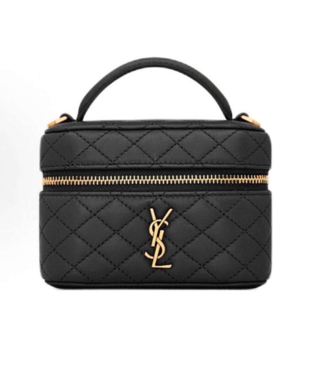 SAINT LAURENT Черная кожаная сумка через плечо, фото 5