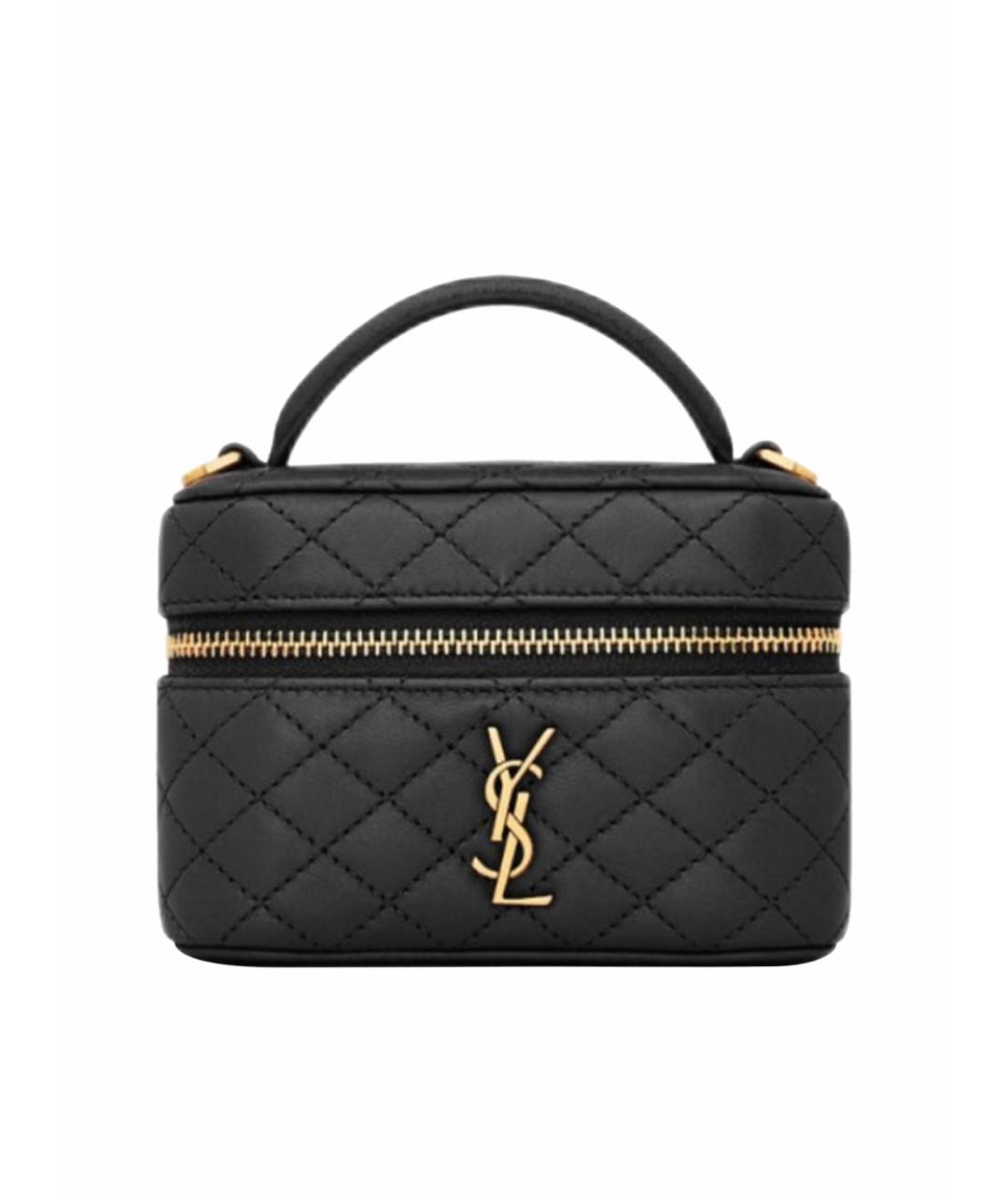 SAINT LAURENT Черная кожаная сумка через плечо, фото 1